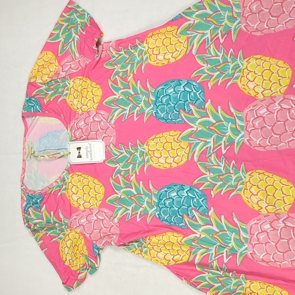 NEW Simply Southern Charleston Dress Pineapple Tropical Women's Size Large - Picture 2 of 7